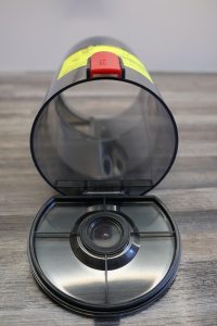 Aujun Akku-Staubsauger Staubbehälter offen