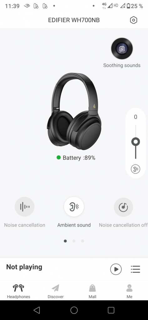 Edifier WH700NB Noise-Cancelling-Kopfhörer Screenshot