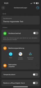 Govee H5179 Thermo-Hygrometer App Geräteeinstellungen