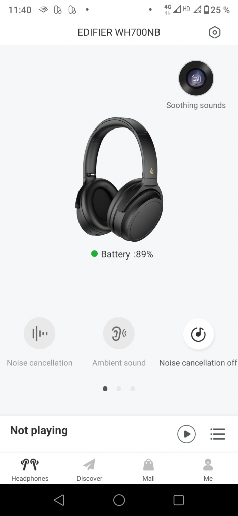 Edifier WH700NB Noise-Cancelling-Kopfhörer Screenshot