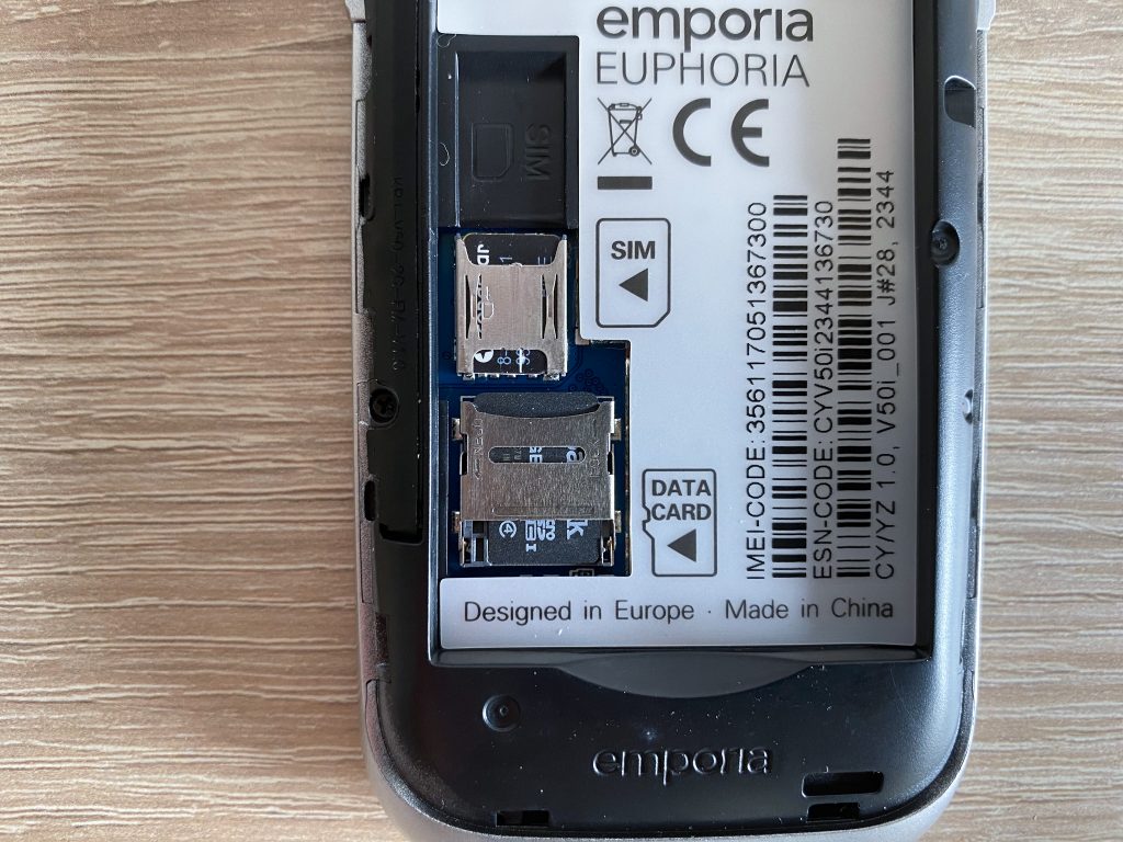 Emporia Euphoria V50 Seniorenhandy eingelegte Karten