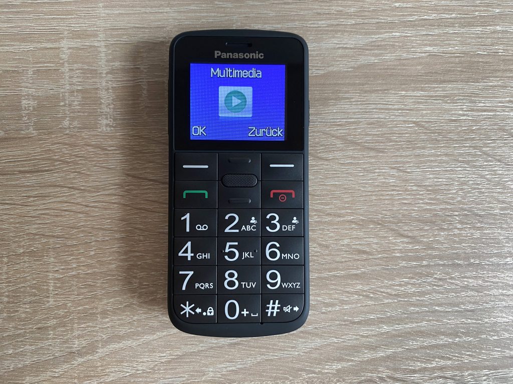 Panasonic KX-TU110 EXB Seniorenhandy Menüpunkt Multimedia