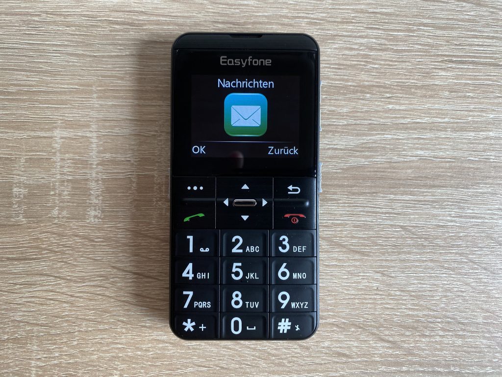 Easyfone Prime-A7 Seniorenhandy Menüpunkt Nachrichten