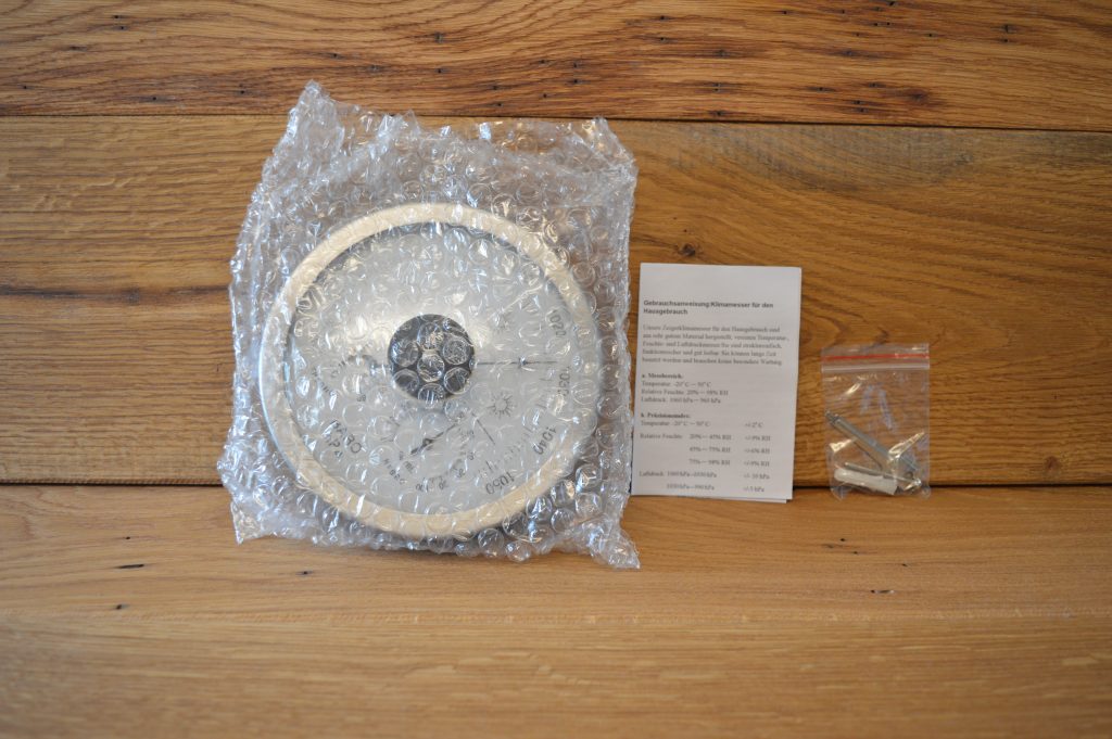 GardenMate Hygrometer und Barometer Verpackungsinhalt