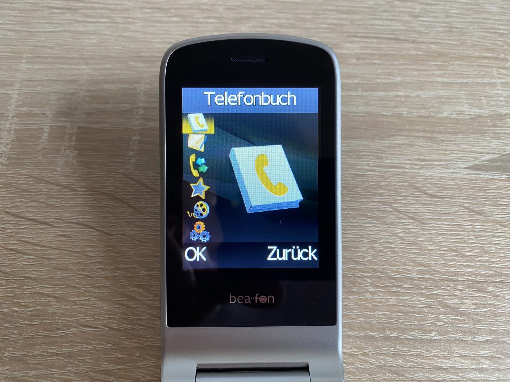 Beafon SL645 Seniorenhandy Menüpunkt Telefonbuch