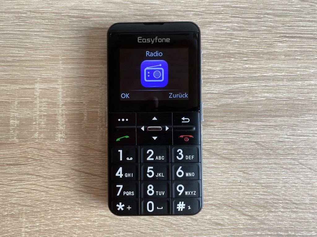 Easyfone Prime-A7 Seniorenhandy Menüpunkt Radio