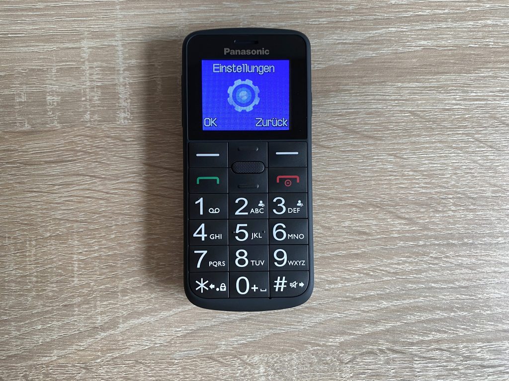 Panasonic KX-TU110 EXB Seniorenhandy Menüpunkt Einstellungen