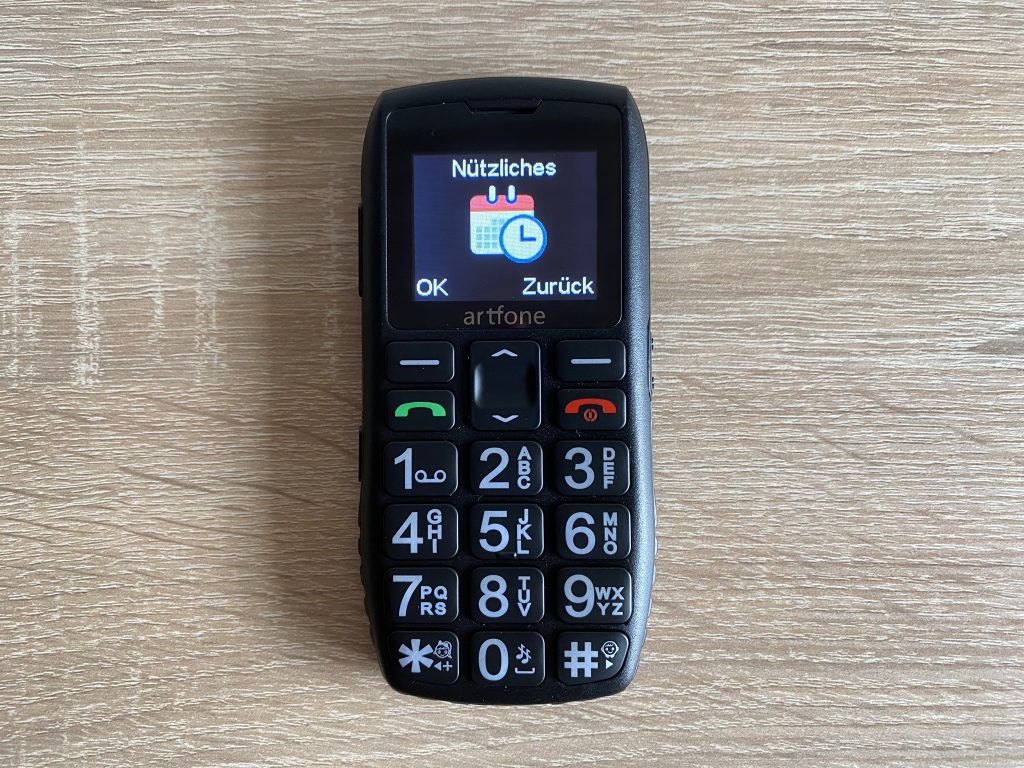 Artfone C1+ Seniorenhandy Menüpunkt Nützliches