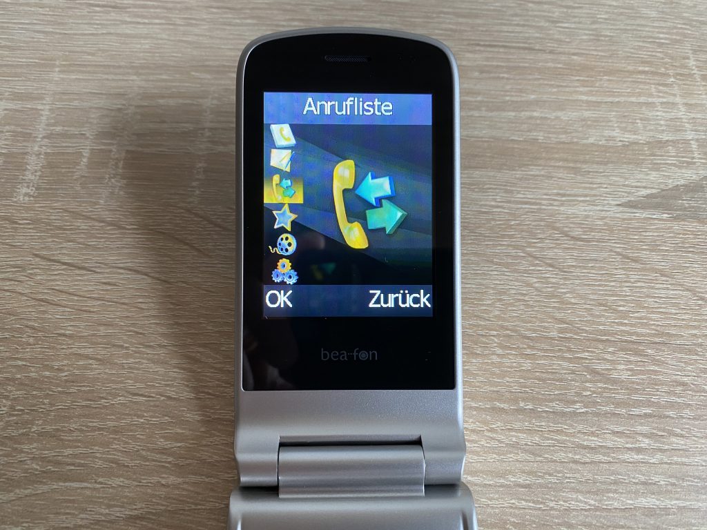 Beafon SL645 Seniorenhandy Menüpunkt Anrufliste