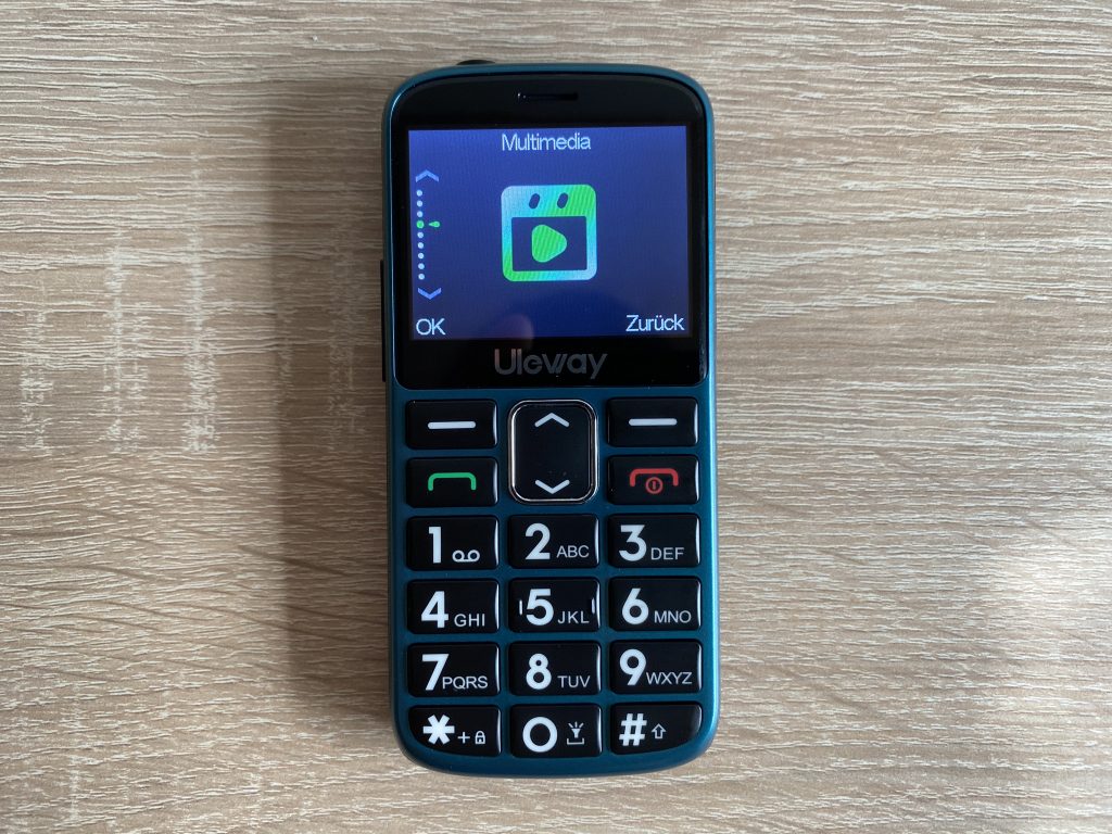 Uleway M2302 Seniorenhandy Menüpunkt Multimedia