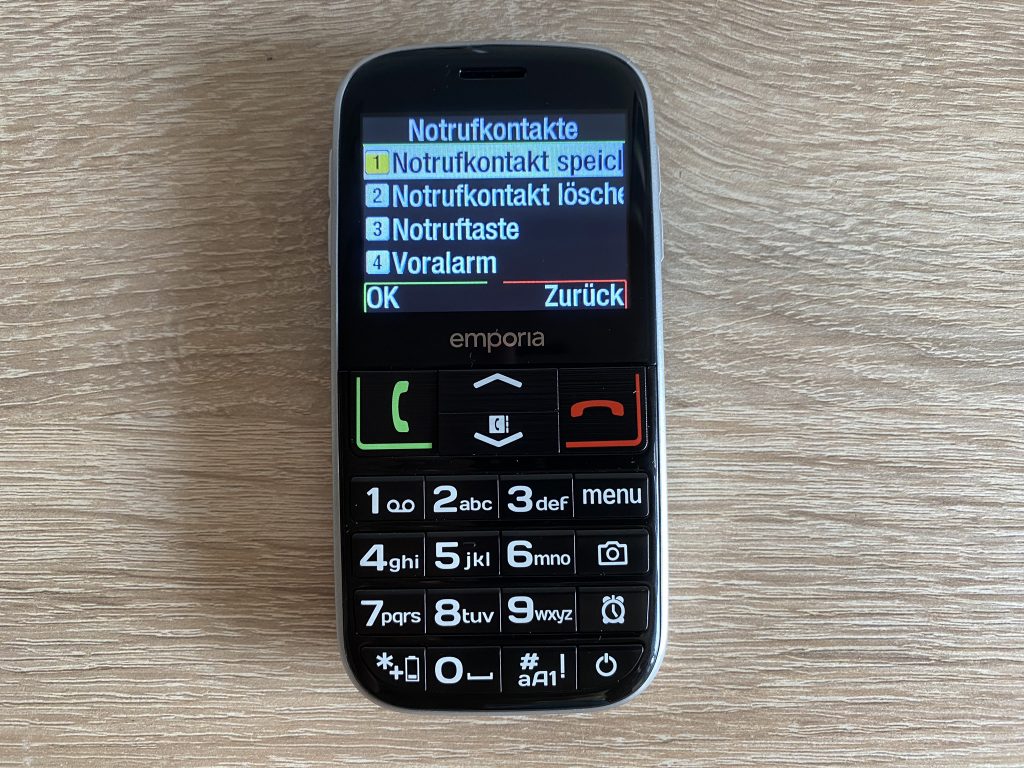 Emporia Euphoria V50 Seniorenhandy Menü 4