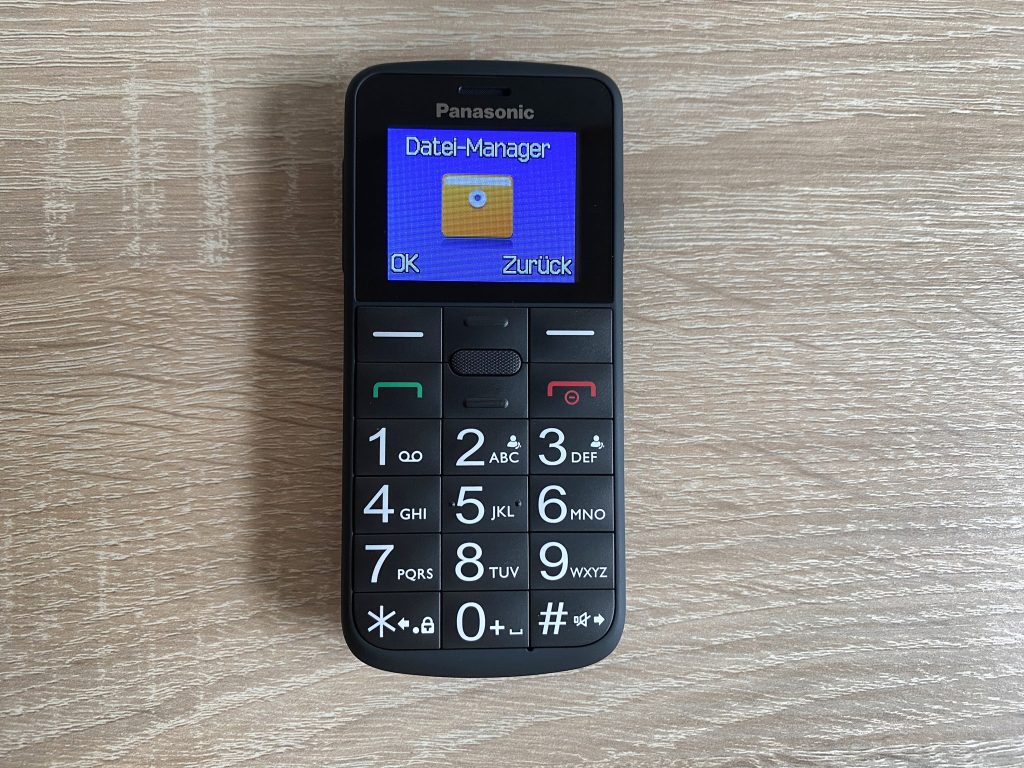 Panasonic KX-TU110 EXB Seniorenhandy Menüpunkt Datei-Manager
