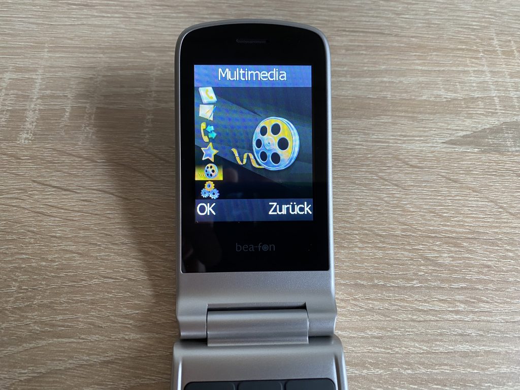 Beafon SL645 Seniorenhandy Menüpunkt Multimedia