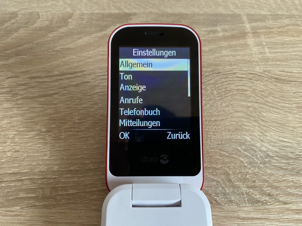 Doro 6040 Seniorenhandy Menü Einstellungen