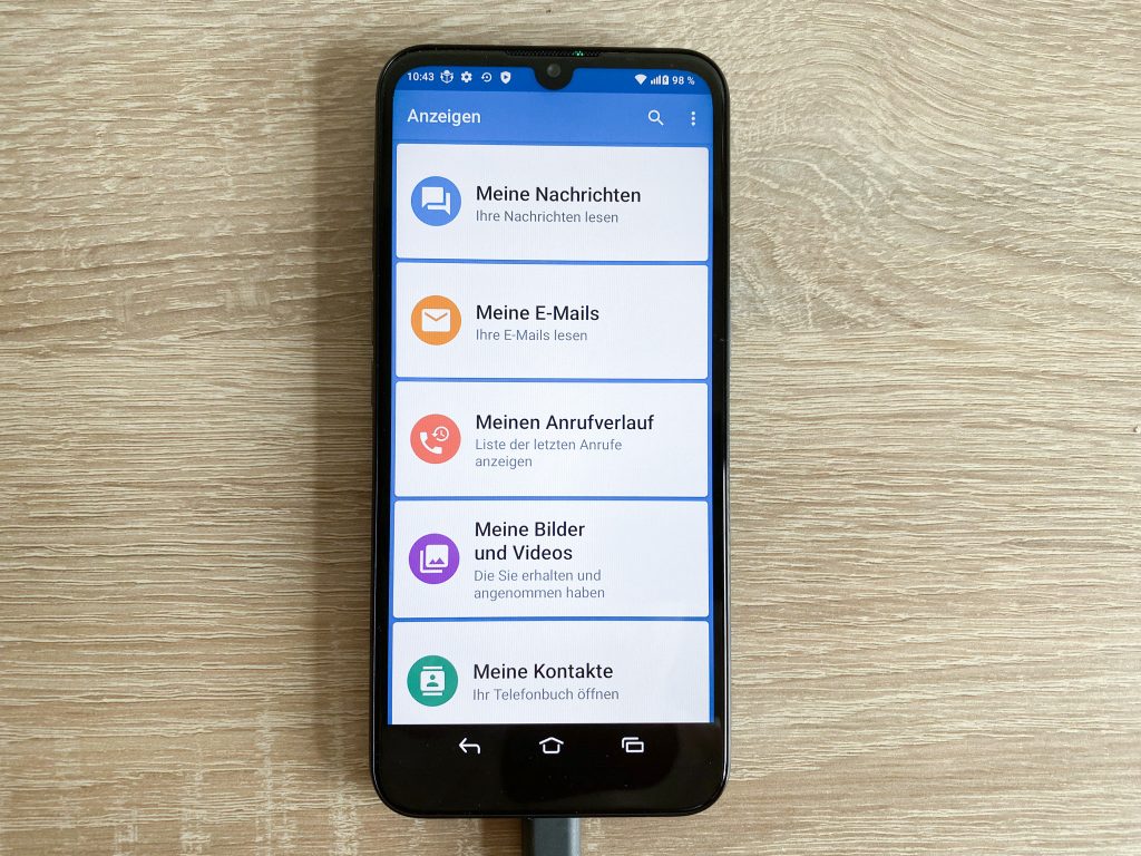 Doro 8100 4G Seniorenhandy Anzeigemenü 1