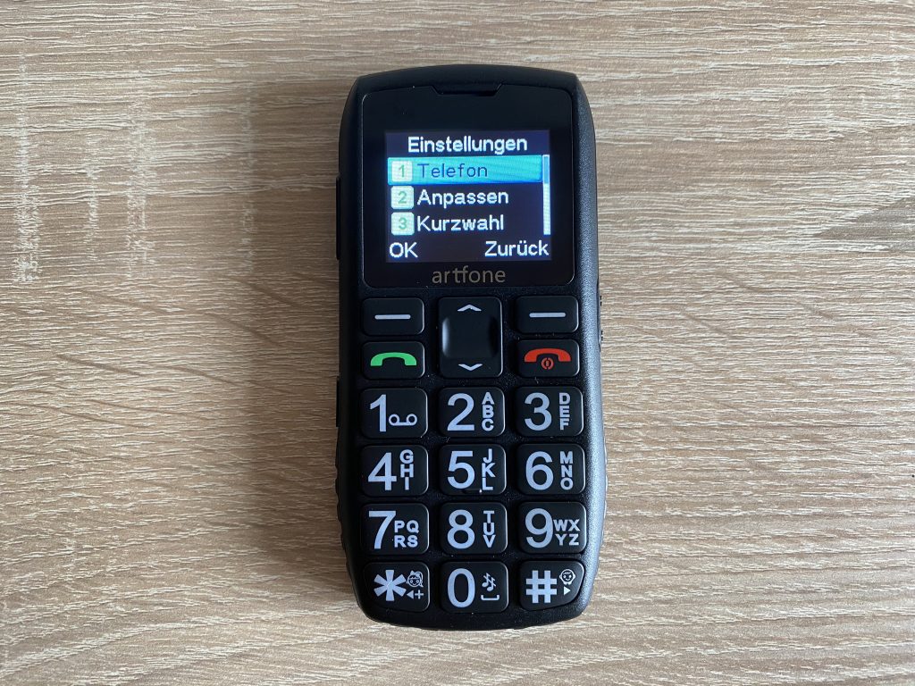 Artfone C1+ Seniorenhandy Menü Einstellungen