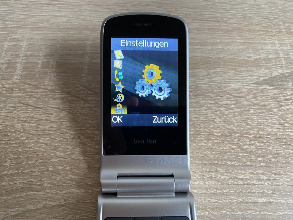 Beafon SL645 Seniorenhandy Menüpunkt Einstellungen