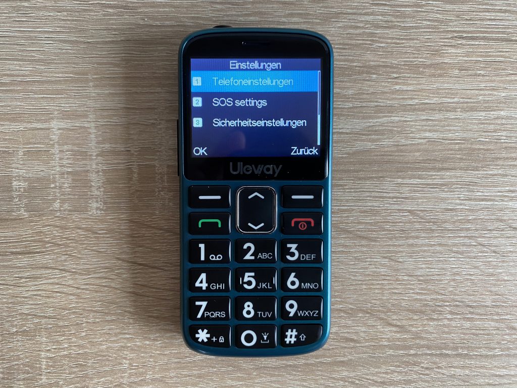Uleway M2302 Seniorenhandy Menü Einstellungen
