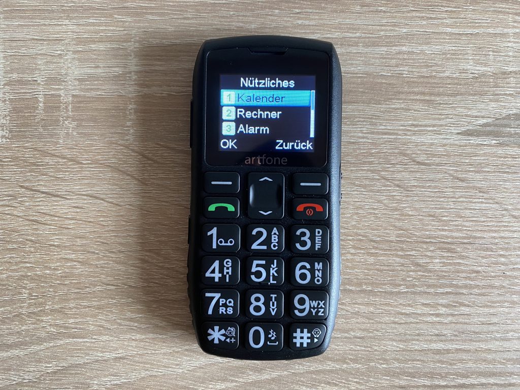 Artfone C1+ Seniorenhandy Menü Nützliches