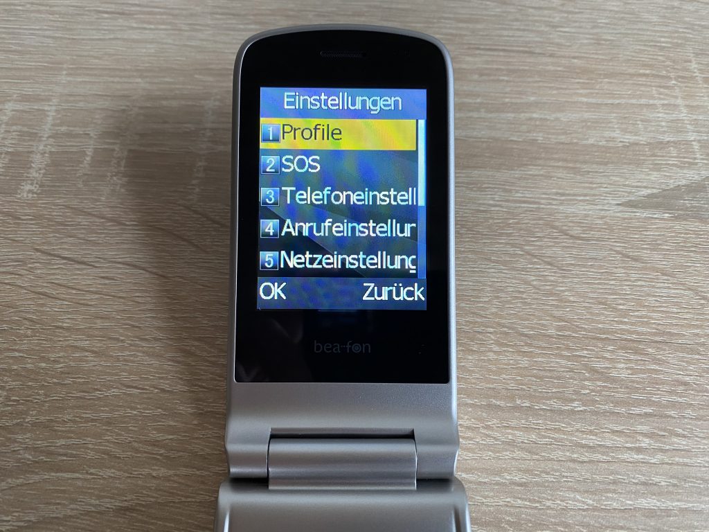 Beafon SL645 Seniorenhandy Menü Einstellungen