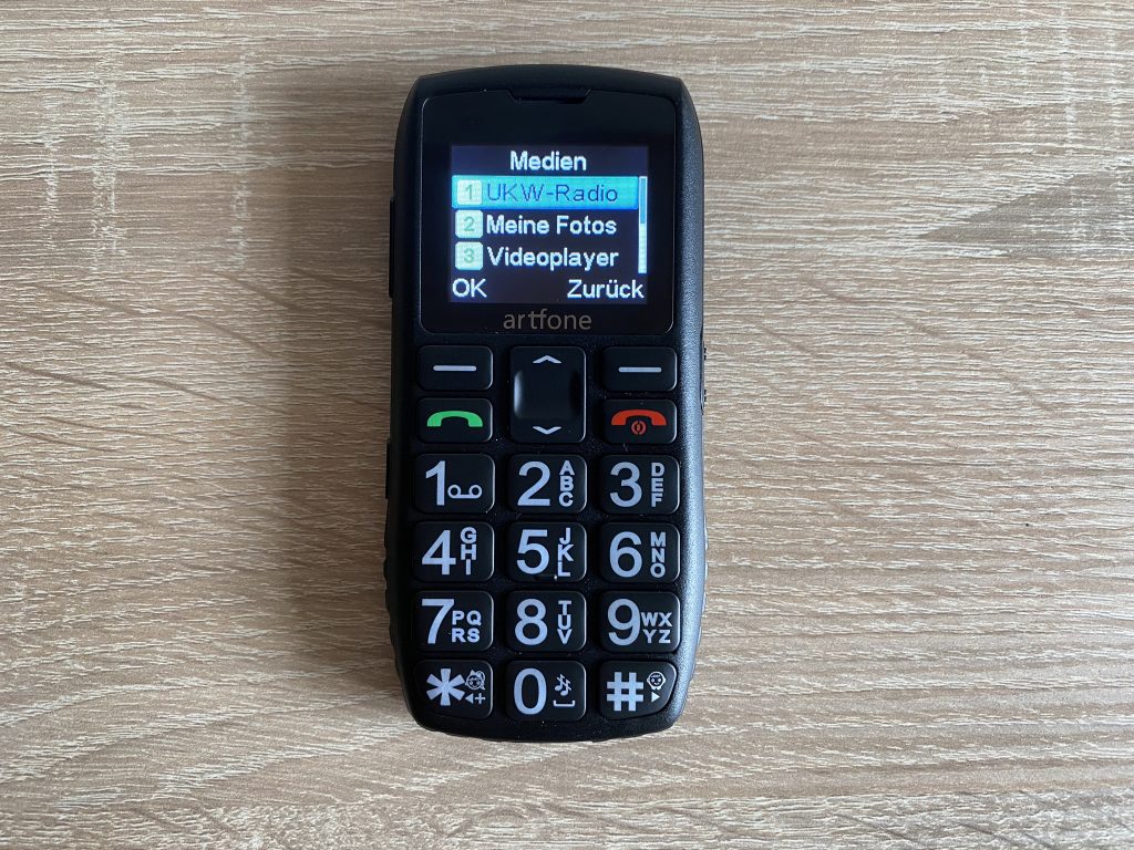 Artfone C1+ Seniorenhandy Menü Medien