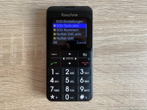 Easyfone Prime-A7 Seniorenhandy Menü SOS