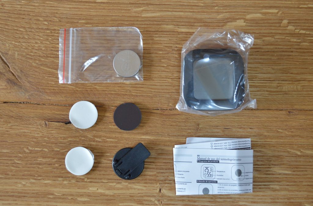 Houdian 0726 Thermo-Hygrometer Verpackungsinhalt mit Hygrometer