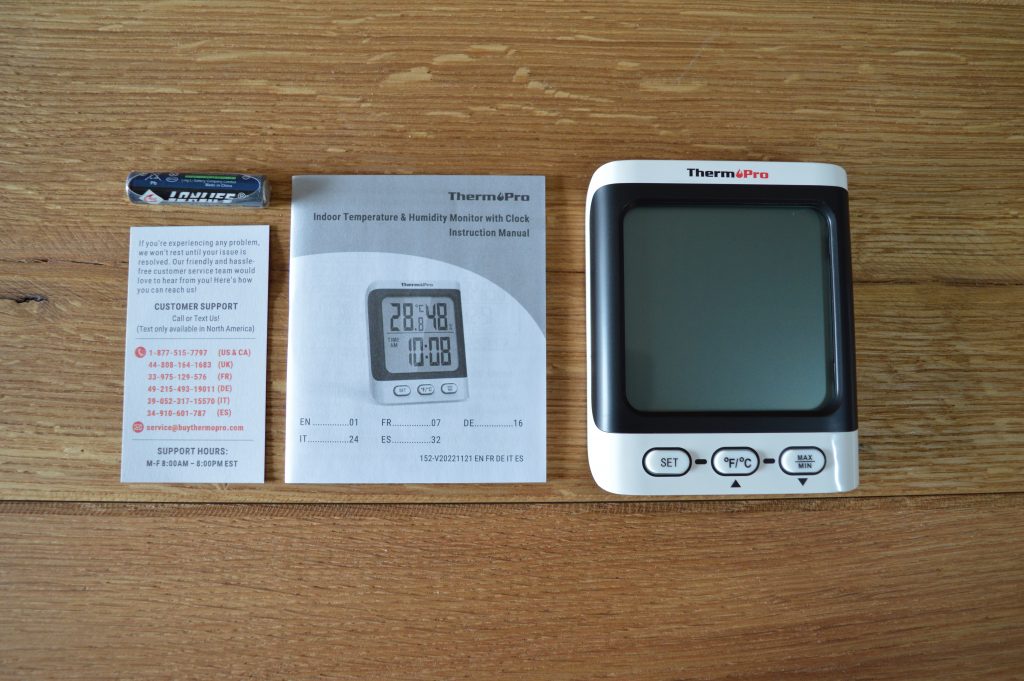 ThermoPro TP152 Thermo-Hygrometer Verpackungsinhalt