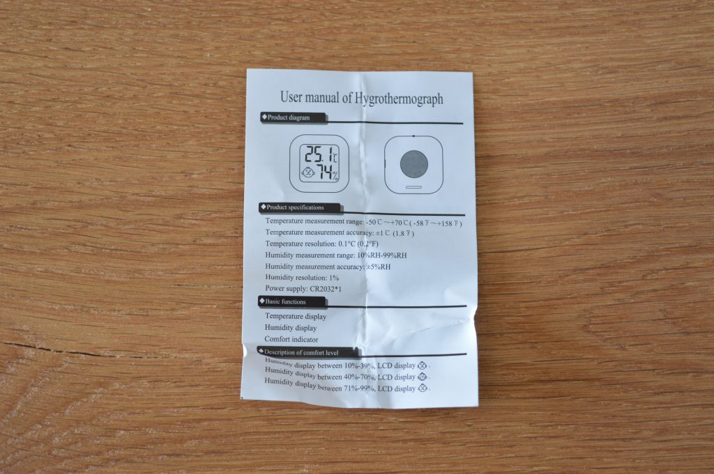 Pairier CX-0726 Mini-Hygrometer Bedienungsanleitung
