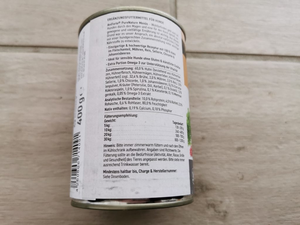 AniForte Nass LandChicken Hundefutter Dosenaufdruck 2