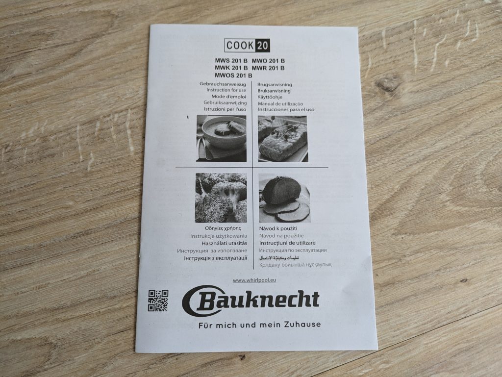 Anleitung der Bauknecht MWK 201 B Mikrowelle