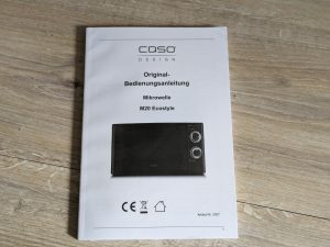 Anleitung der CASO Design M20 Ecostyle Mikrowelle