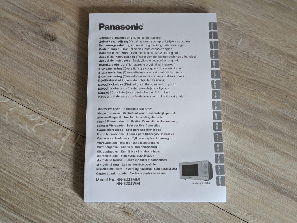 Anleitung der Panasonic NN-E20JWMEPG Mikrowelle