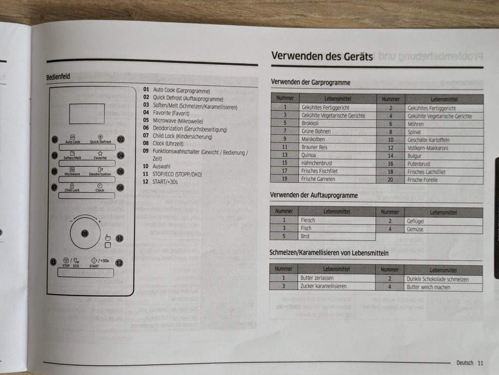Anleitung der Samsung MS2AK3515ASEG Mikrowelle, geöffnet (2)