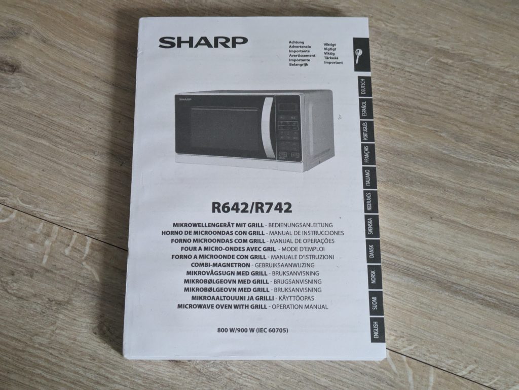 Anleitung der Sharp R642BKW Mikrowelle