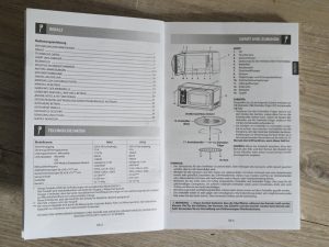 Anleitung der Sharp R642BKW Mikrowelle, geöffnet