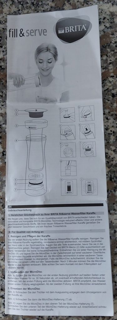 BRITA Wasserfilter-Karaffe Beschreibung bebildert