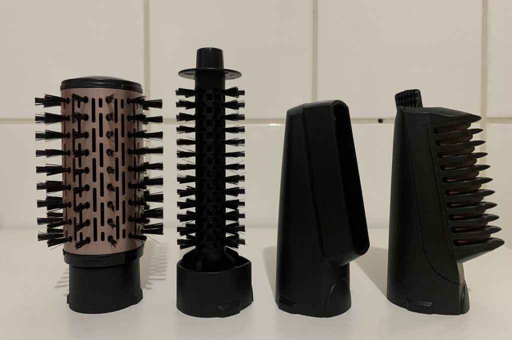 BaByliss AS200E Warmluftbürste ausgepackt mit Zubehör vier Aufsätze