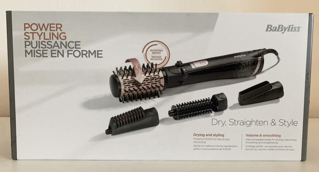 BaByliss AS200E Warmluftbürste im Karton von vorne