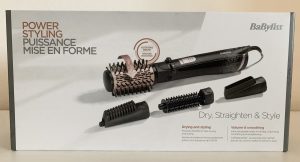 BaByliss AS200E Warmluftbürste im Karton von vorne