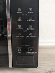 Bedienfeld der Bauknecht MWK 201 B Mikrowelle