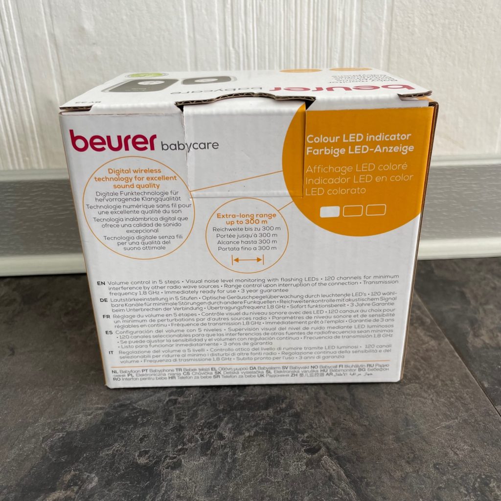 Beurer babycare BY33 Babyphone Verpackung Rückseite