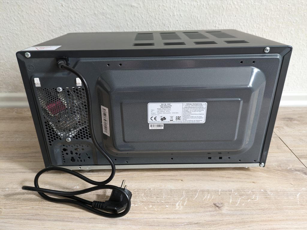 CASO Design M20 Ecostyle Mikrowelle von hinten