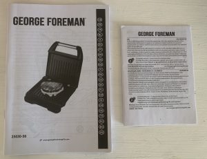 George Foreman 25030-56 Konatktgrill Bedienungsanleitung und Garantieschein