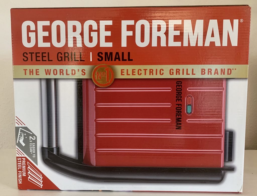 George Foreman 25030-56 Konatktgrill im Karton von vorne