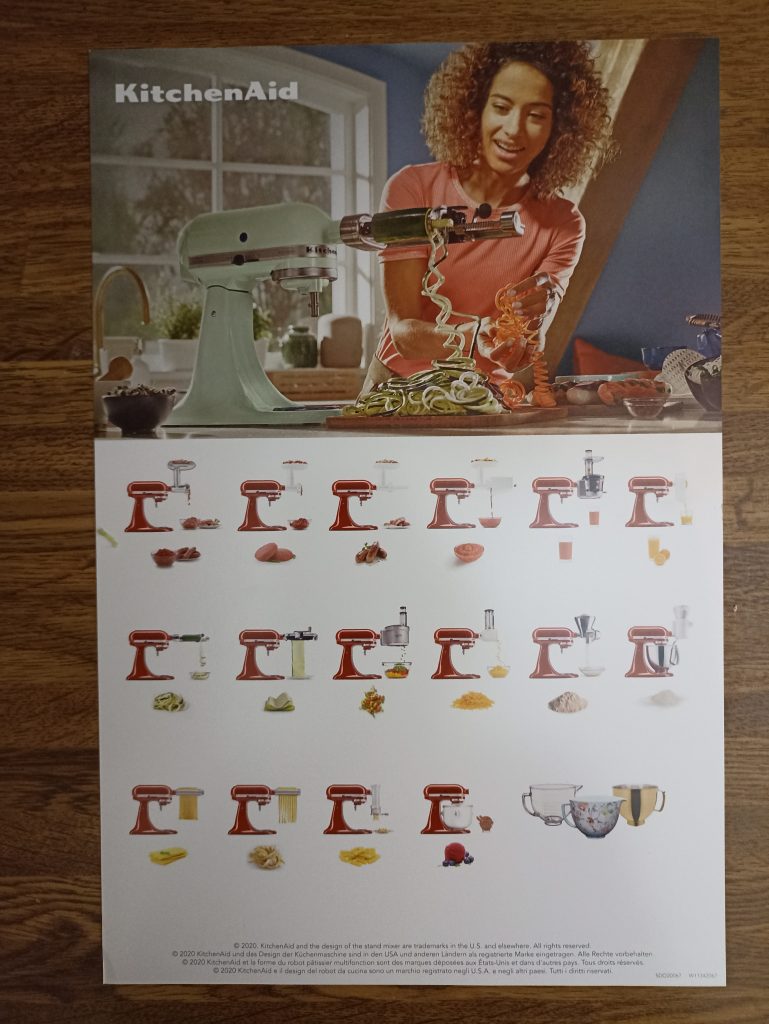 KitchenAid 5K45SSESL Küchenmaschine, Infoblatt im Lieferumfang