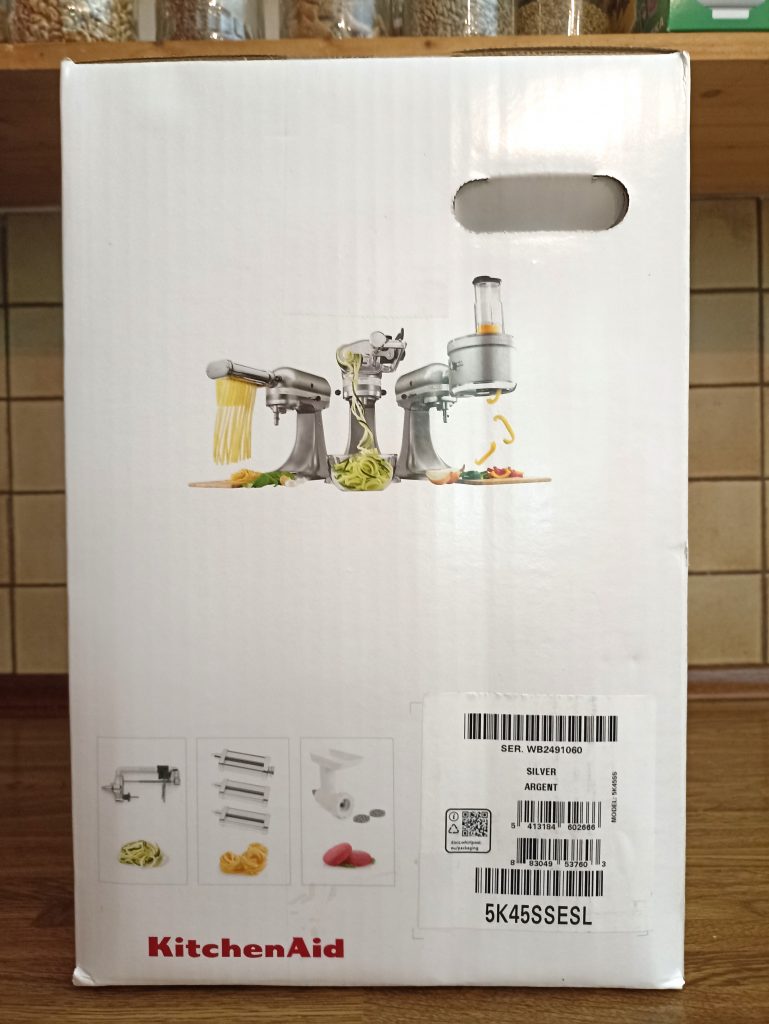 KitchenAid 5K45SSESL Küchenmaschine, Verpackung Seitenansicht 2