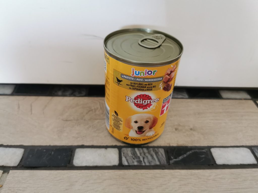 Pedigree Junior Pastete mit Geflügel Hundefutter Dose Frontalansicht