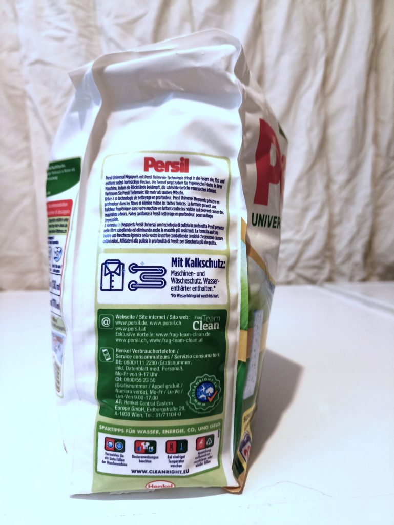 Persil Universal Megaperls Waschmitte, Verpackung Seitenansicht 1
