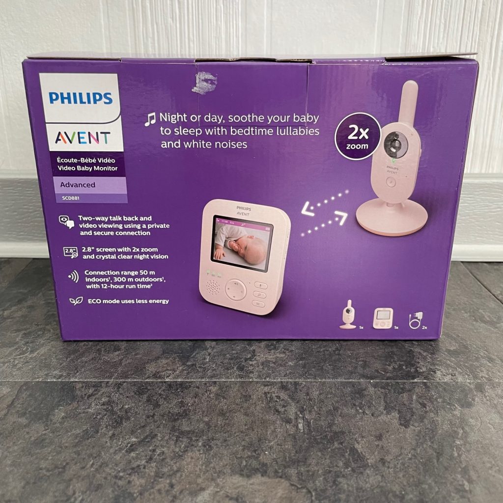Philips Avent SCD 88126 Babyphone Verpackung Rückseite